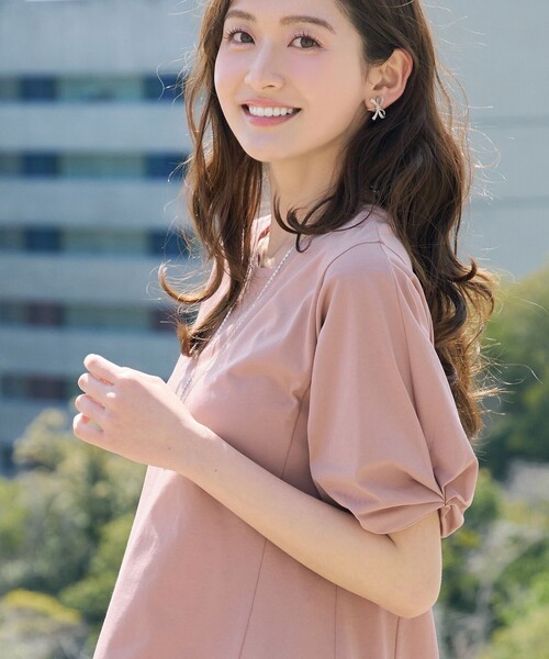 Tiaclasse tシャツ 半袖 「サマケア」ボリュームスリーブチュニック