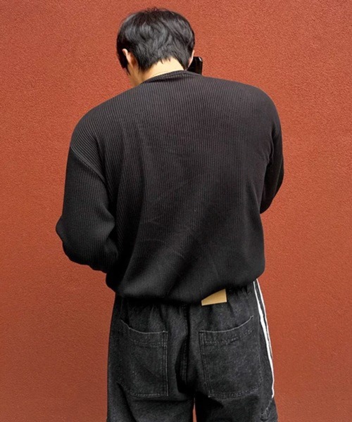 NOWLE（ノウル） ヘンリーネック tシャツ 「NOWLE」5ボタン サーマル
