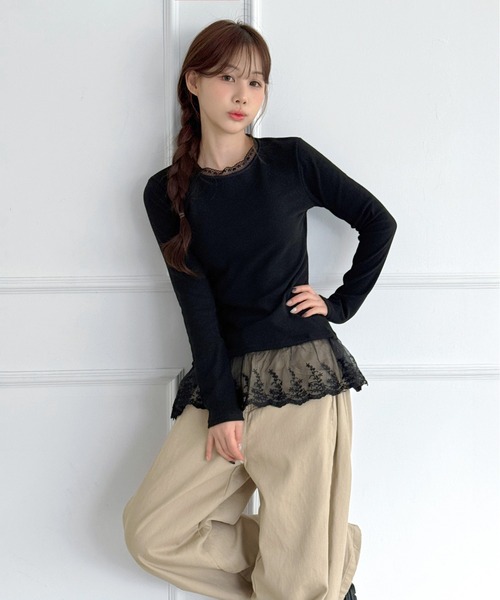 「by muni:r」 パンツ MEDIUM ブラック レディース_画像7