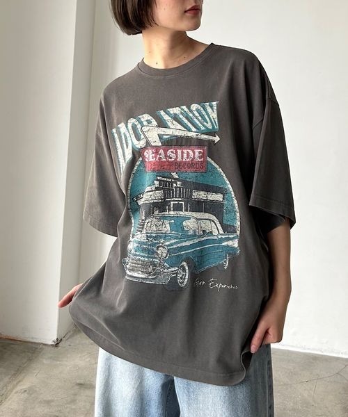 「PBLIM」 半袖Tシャツ LARGE チャコールグレー レディース_画像8