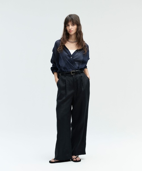 美品 Own GArment products リネンブラウス 2WAY シャツ N.O.R.C ブラウス シャツ ラミーシアー2WAYシャツ レディース