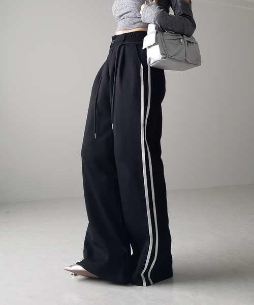 「me+em select」 パンツ MEDIUM ブラック レディース_画像5