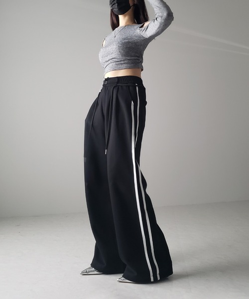 「me+em select」 パンツ MEDIUM ブラック レディース_画像6