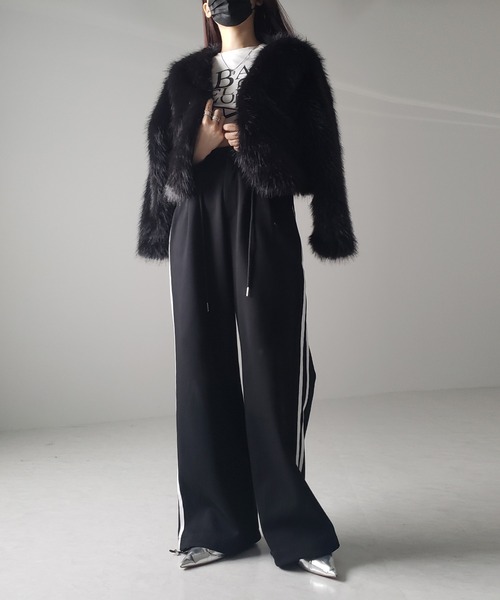 「me+em select」 パンツ MEDIUM ブラック レディース_画像7