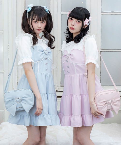 「DearMyLove」 半袖ワンピース LARGE ホワイト レディース_画像9