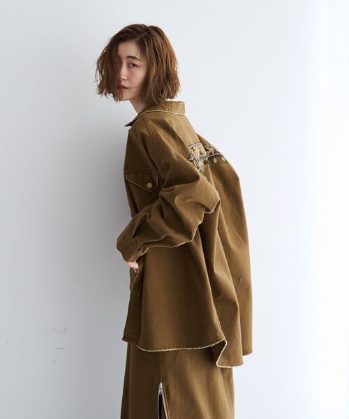Editt by YECCA VECCA ブルゾン アウター 厚手 コインフリンジオーバー