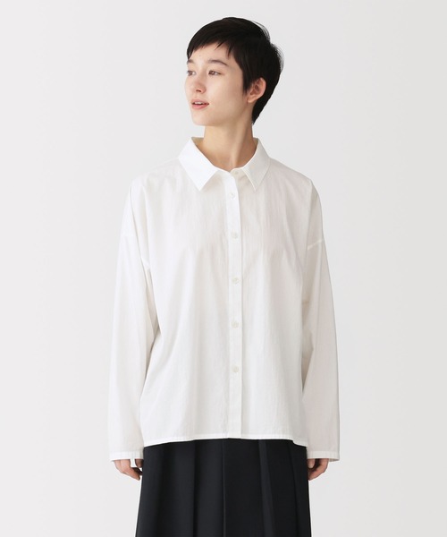 無印良品（MUJI） ブラウス シャツ 婦人 まっすぐ仕立てた 長袖シャツ