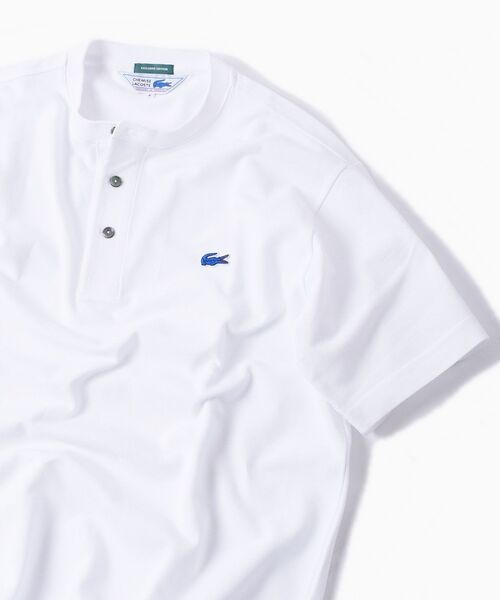 【新品タグ付】ラコステ ヘンリーネック Tシャツ L 白 スリムフィット　728 LACOSTE（ラコステ） ヘンリーネック tシャツ 「WEB限定/SHIPS別注