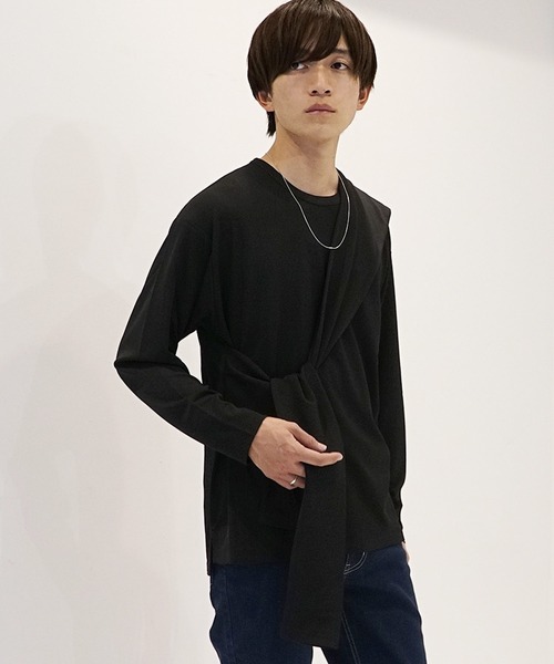MinoriTY（マイノリティ） tシャツ メンズ長袖梨地素材タスキ掛け