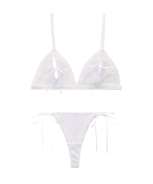 ブラ 下着女性 Paypayモール店 通販 Paypayモール 上下セット リボンノット ブラ ｔバック