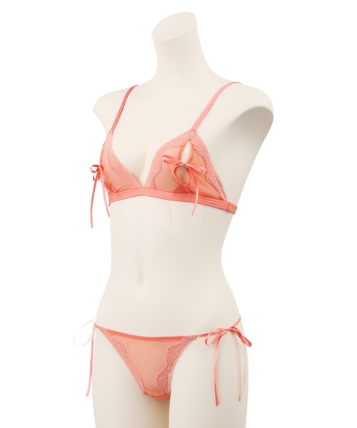 ノンワイヤ 下着女性 Paypayモール店 通販 Paypayモール 上下セット リボンノット ブラ ｔバック