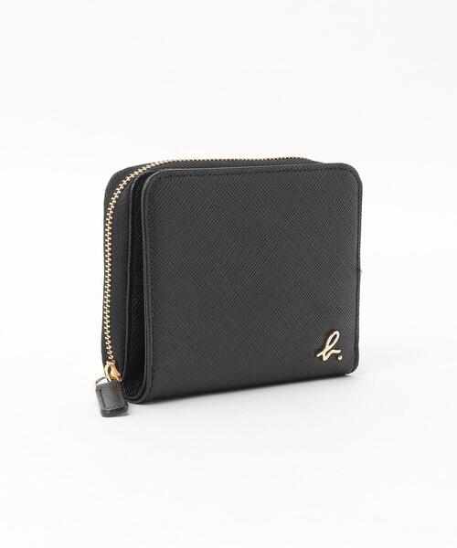 agnès b. 二つ折り財布 黒 agnes b. アニエスベー 二つ折り財布 レザー ブラック - メルカリ