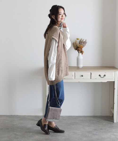 ベスト ジレ バルーンVネックベスト レディース ElegChic ベスト ジレ バルーンVネックベスト レディース
