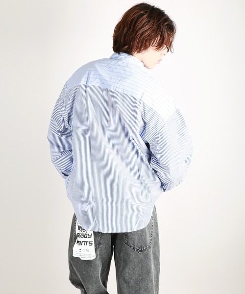 WESTSEA シャツ バンドカラー レギュラー ルーズサイズ