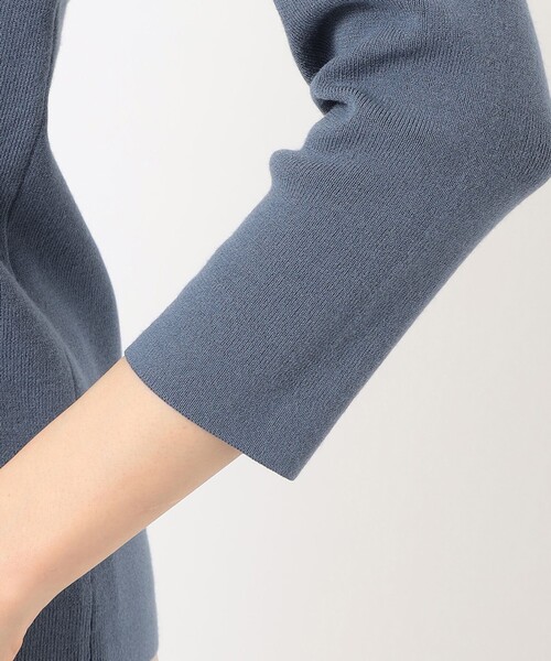 組曲 ニット セーター 「洗える」スムースストレッチ キーネック