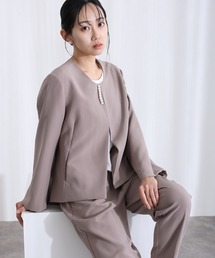 PourVous スカートスーツ セレモニースーツノーカラージャケット