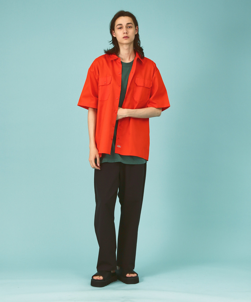 Dickies シャツ short sleeve shirt/半袖ワークシャツ メンズ