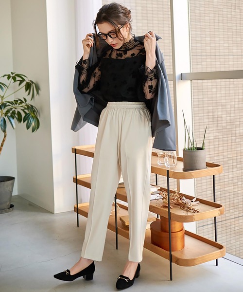 シャツ ブラウス 花柄チュール シャーリングトップス : ZOZOTOWN Yahoo