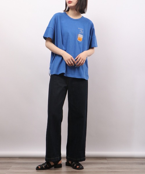 tシャツ EMAGO ジャムパッチワーク刺繍半袖Tシャツ レディース Emago tシャツ EMAGO ジャムパッチワーク刺繍半袖Tシャツ