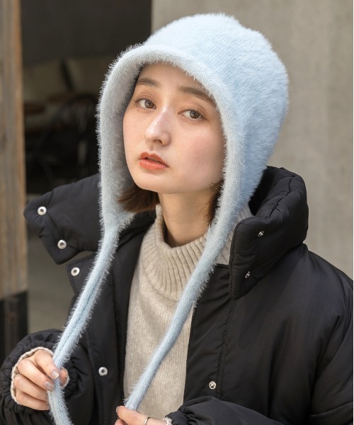 ad thie（アドティエ） ニット帽 ニットキャップ シャギー フライト