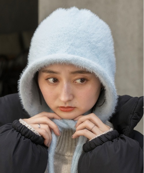 ad thie（アドティエ） ニット帽 ニットキャップ シャギー フライト