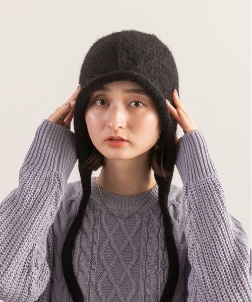 ad thie（アドティエ） ニット帽 ニットキャップ シャギー フライト