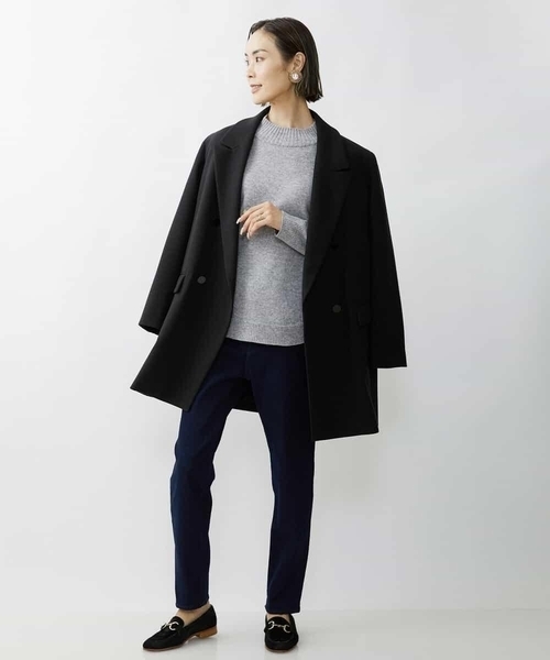 MICHEL KLEIN コート チェスターコート ジャージーメルトン