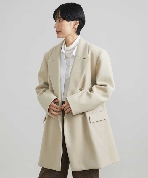 MICHEL KLEIN コート チェスターコート ジャージーメルトン