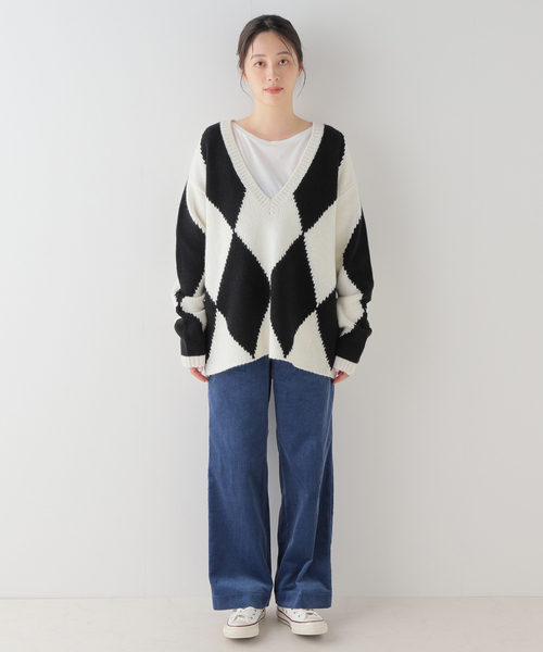 spick&span 2023 ダイヤ柄ニット spick&span 2023 ダイヤ柄ニット