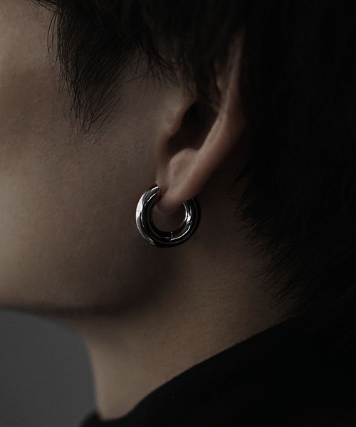S*X様 CAREERING 黒 フープピアス 2個セット 楽天市場】マット ブラック ステンレス フープピアス 1P 片耳用