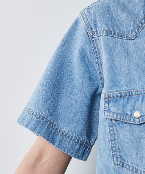 owndaily レディース　デニム　半袖　Mサイズ　ブルー owndaily（オンデイリー）の「デニムジャケット 半袖 オーバー