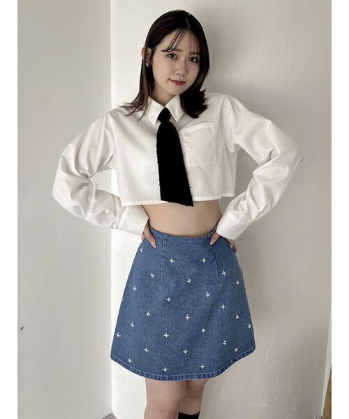 dazzlin スカート デニム スターライドビジュースカート レディース