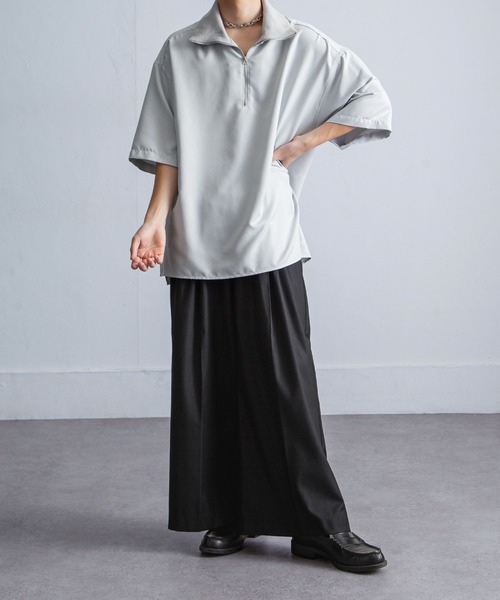 Nilway（ニルウェイ） tシャツ リブハイネックオーバーサイズ 半袖