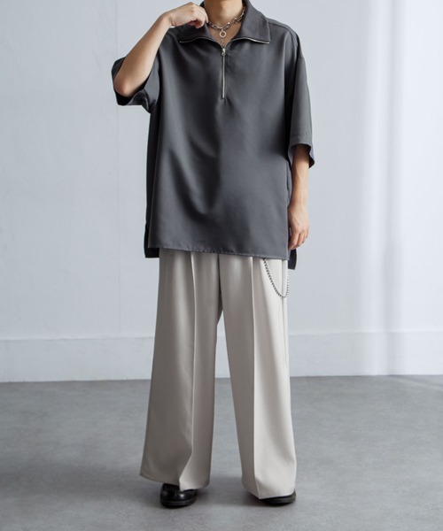 Nilway（ニルウェイ） tシャツ リブハイネックオーバーサイズ 半袖