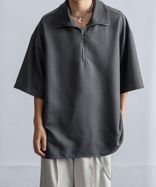 Nilway（ニルウェイ） tシャツ リブハイネックオーバーサイズ 半袖