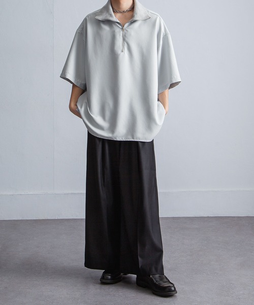 Nilway（ニルウェイ） tシャツ リブハイネックオーバーサイズ 半袖