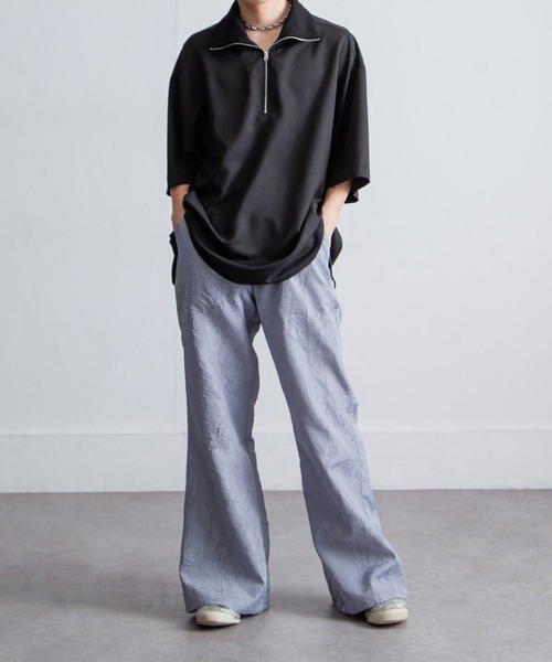 Nilway（ニルウェイ） tシャツ リブハイネックオーバーサイズ 半袖