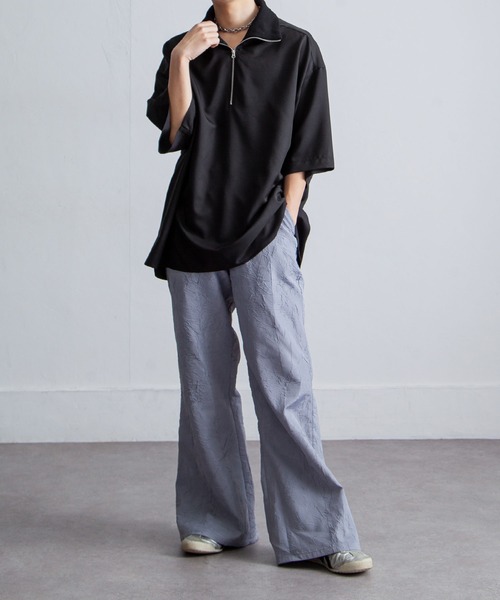 Nilway（ニルウェイ） tシャツ リブハイネックオーバーサイズ 半袖