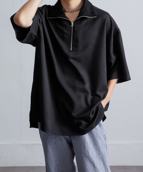 Nilway（ニルウェイ） tシャツ リブハイネックオーバーサイズ 半袖