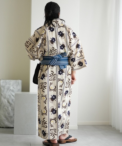 utatane 浴衣 手染め注染メンズ浴衣3点セット utatane×注染工房 先染め
