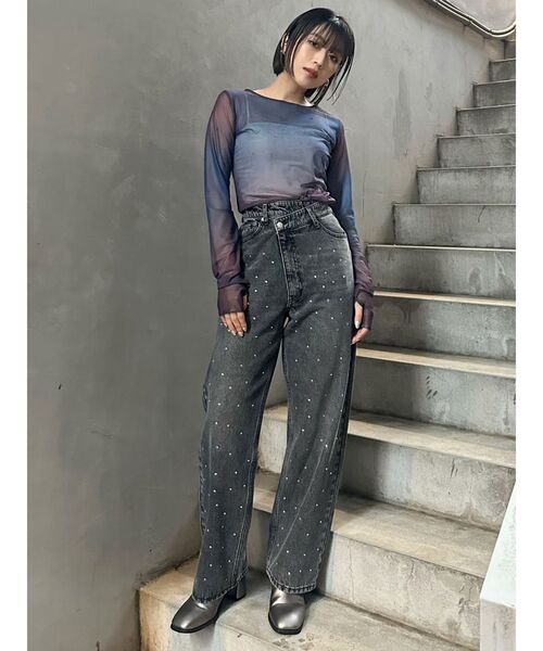 MURUA ジーンズ デニム デニムパンツ ランダムホットフィックス
