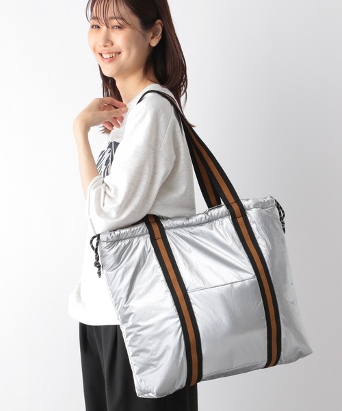 ひでページ GLOBAL WORK（グローバルワーク） トートバッグ ラインテープ巾着