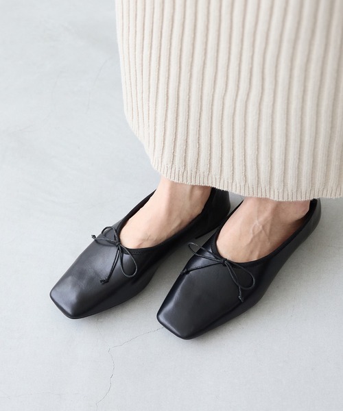 welleg（ウェレッグ） バレエシューズ パンプス 甲深 スクエアトゥ