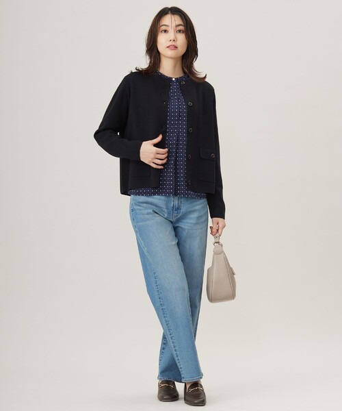 カーディガン 「WEB限定・洗える」WORSTED WOOL クルーネック カーディガン レディース カーディガン 「WEB限定・洗える」WORSTED WOOL クルーネック