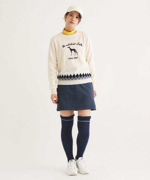 adabat（アダバット） ニット セーター ロゴデザイン 長袖カシミヤ