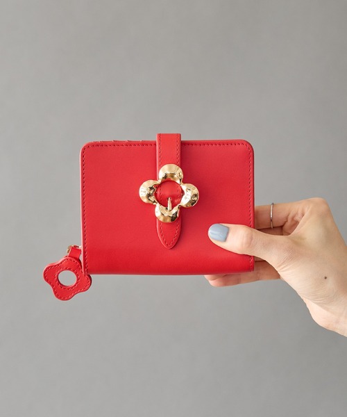 Hashibami（ハシバミ） 財布 「HASHIBAMI」フラワーバックル 二つ折り