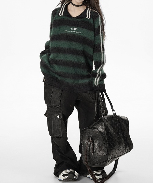 Chick ニット セーター Game Shirt like border Knit / ゲーム