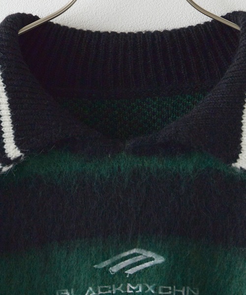 ニット セーター Game Shirt like Line Knit / ゲームシャツ風ニット レディース Chick ニット セーター Game Shirt like Line Knit / ゲーム