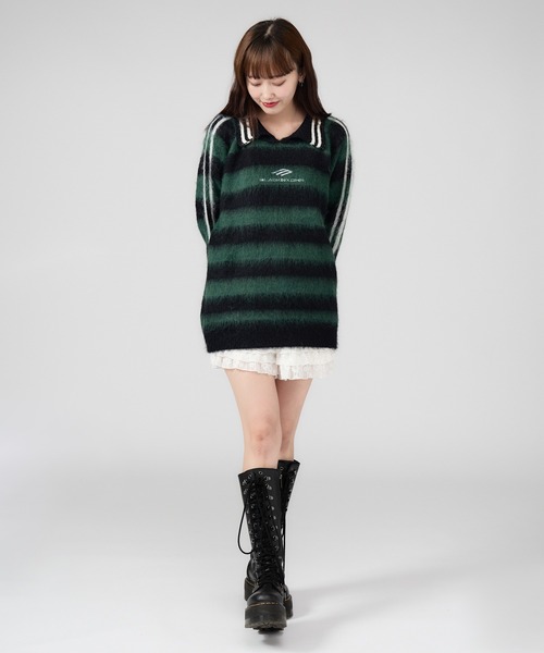 Chick ニット セーター Game Shirt like border Knit / ゲーム