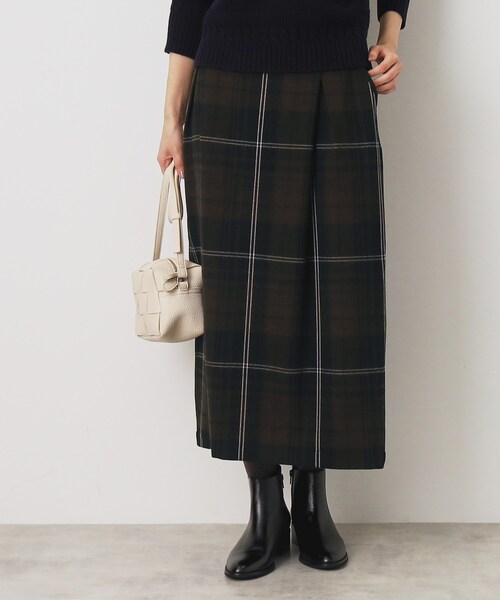 Dessin スカート 「洗える」起毛チェックタックスカート（XS〜L